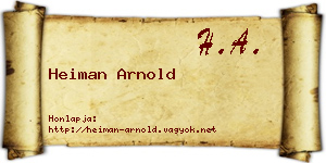 Heiman Arnold névjegykártya